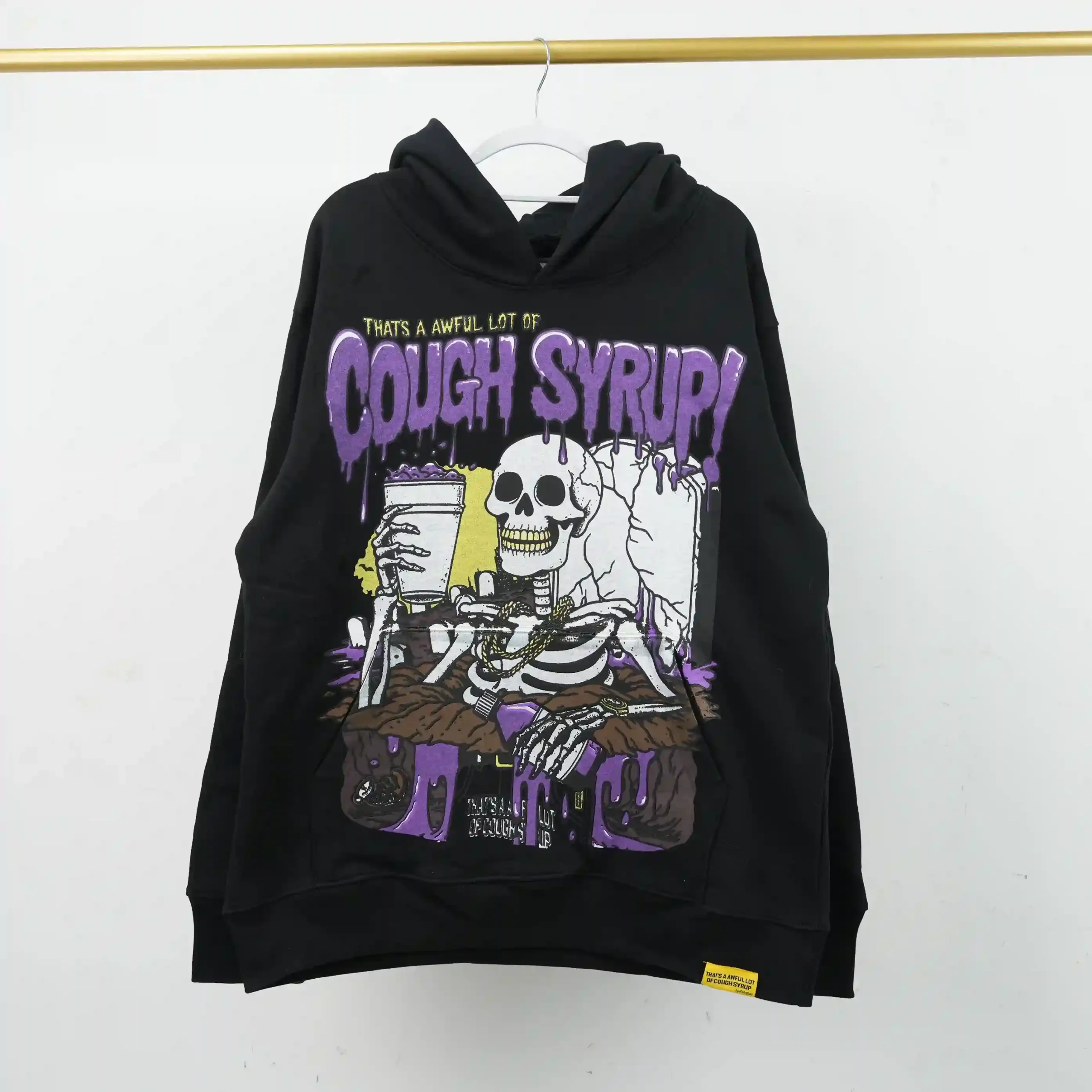 Cough Syrup Skeleton Hoodie Black